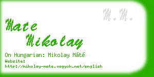 mate mikolay business card