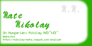 mate mikolay business card